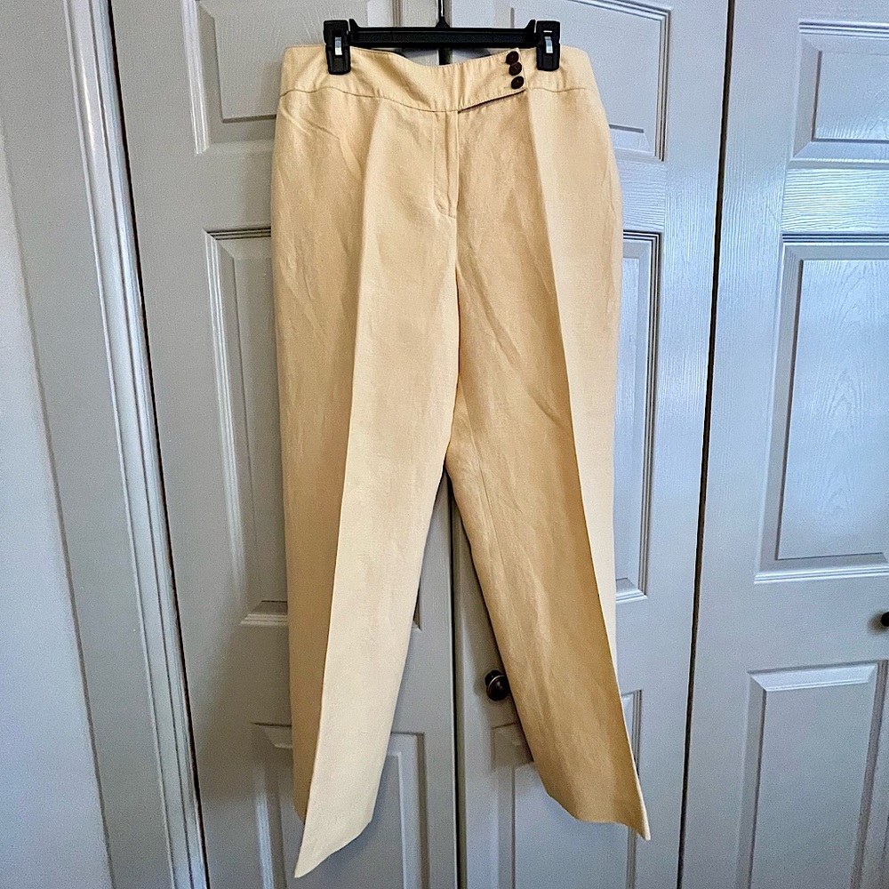 Kasper Yellow Linen Blend Pants
